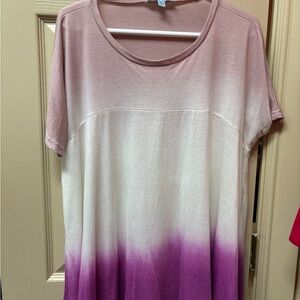 She + Sky Gradient Pink and Purple Short Sleeve Tee